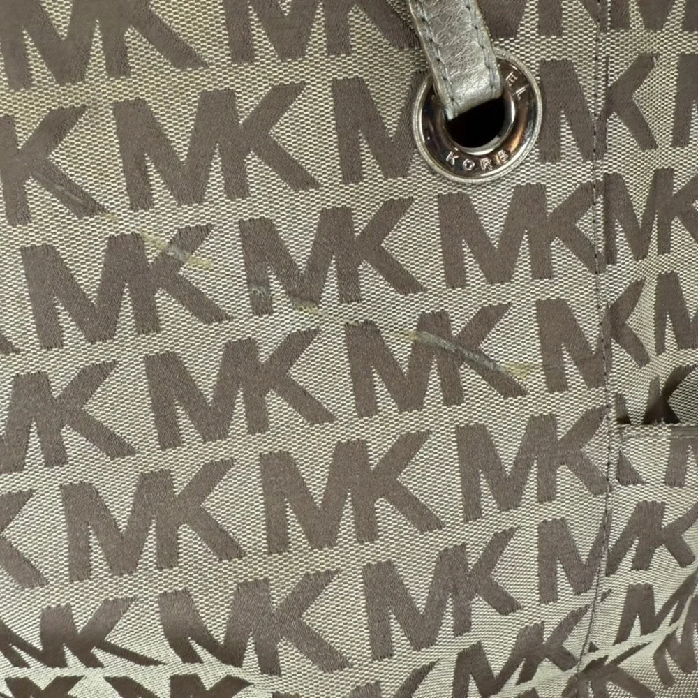 Michael Kors MK Logo Tote Bag & Wallet Set‎ Brown Beige Signature Purse